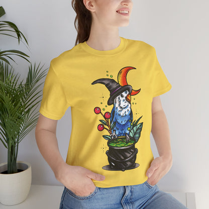 Lovebird Witch, Hand-Drawn & Hand-Colored Tee