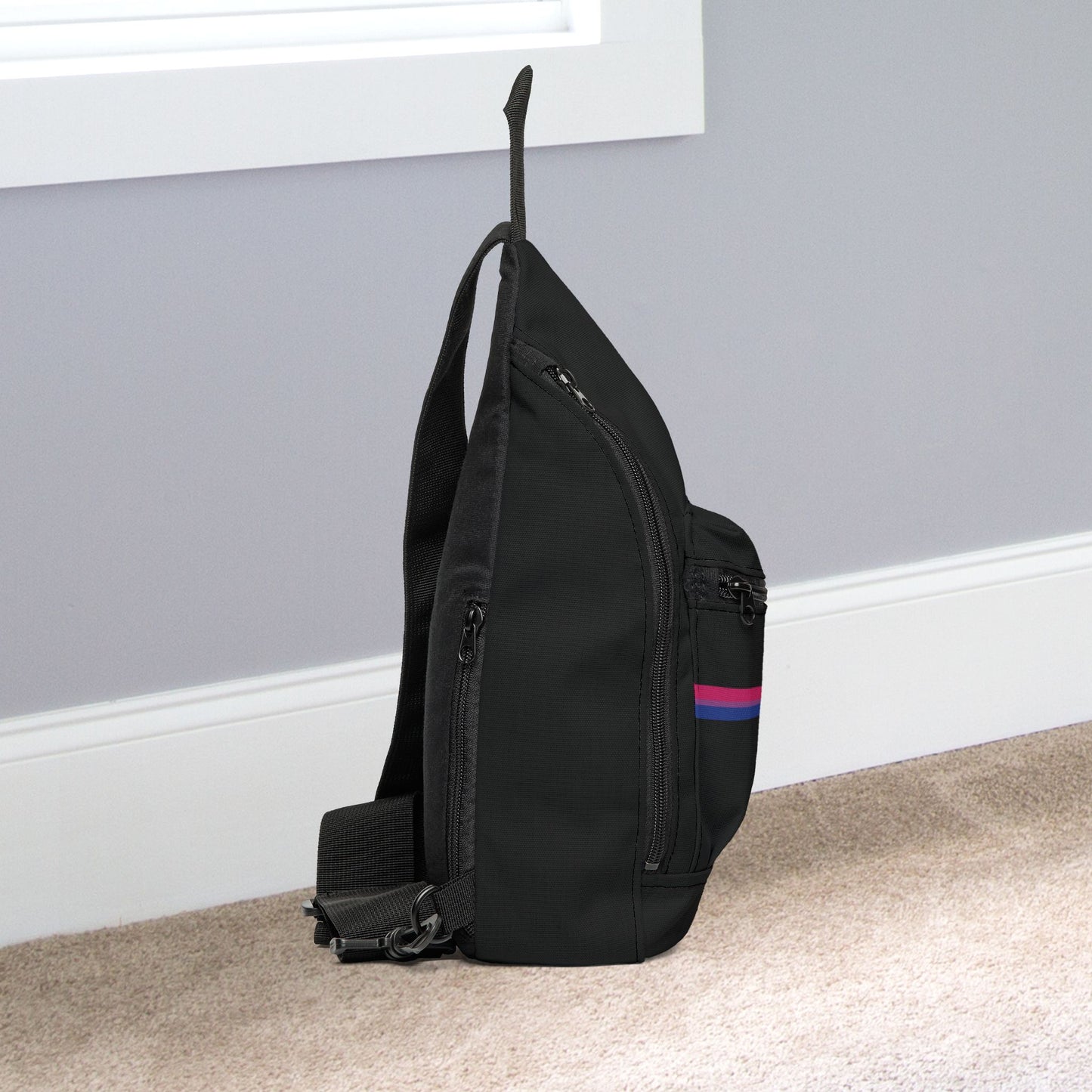 Bisexual Pride Black Minimalist Cross Body Sling Bag