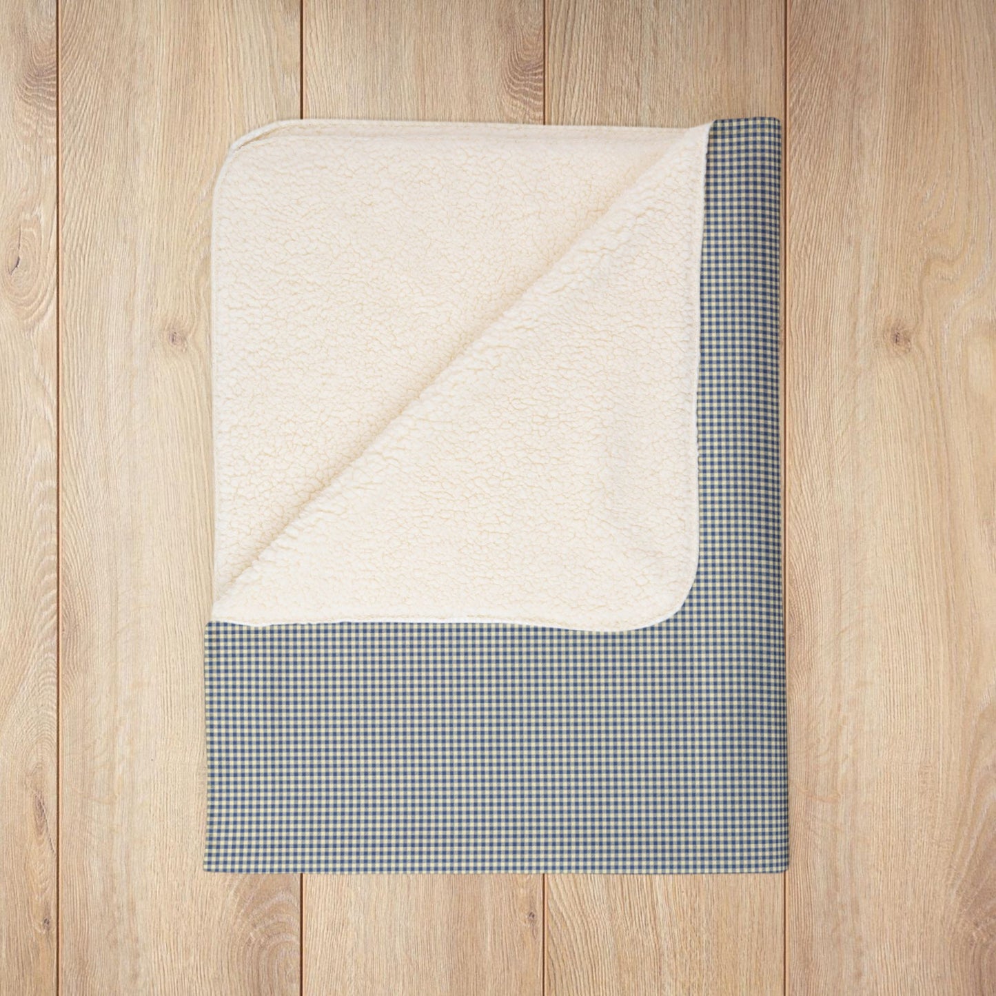 Blueberry & Cream Gingham Fleece Sherpa Blanket