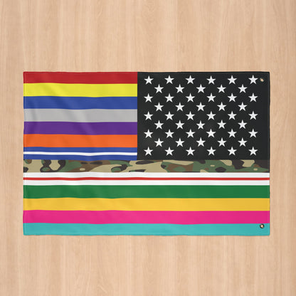 USA All Thin Lines American Flag with Grommets