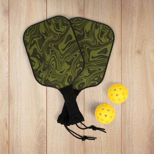 Olive Green Swirl Pickleball Paddles