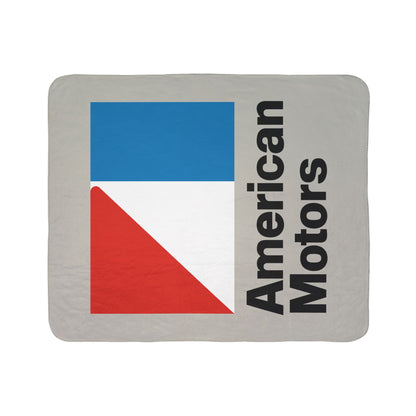 AMC Logo Greige Fleece Sherpa Blanket
