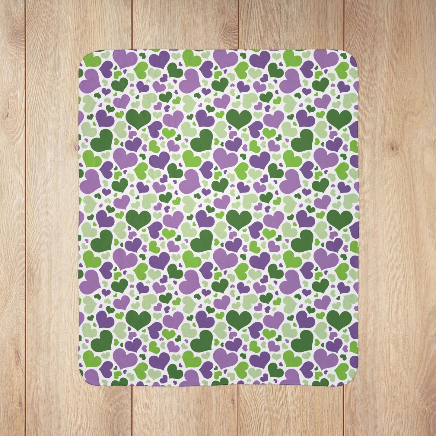 Genderqueer Pride Valentine’s Day Hearts Fleece Sherpa Blanket