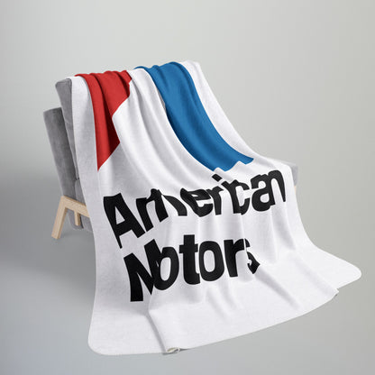 AMC Logo White Fleece Sherpa Blanket