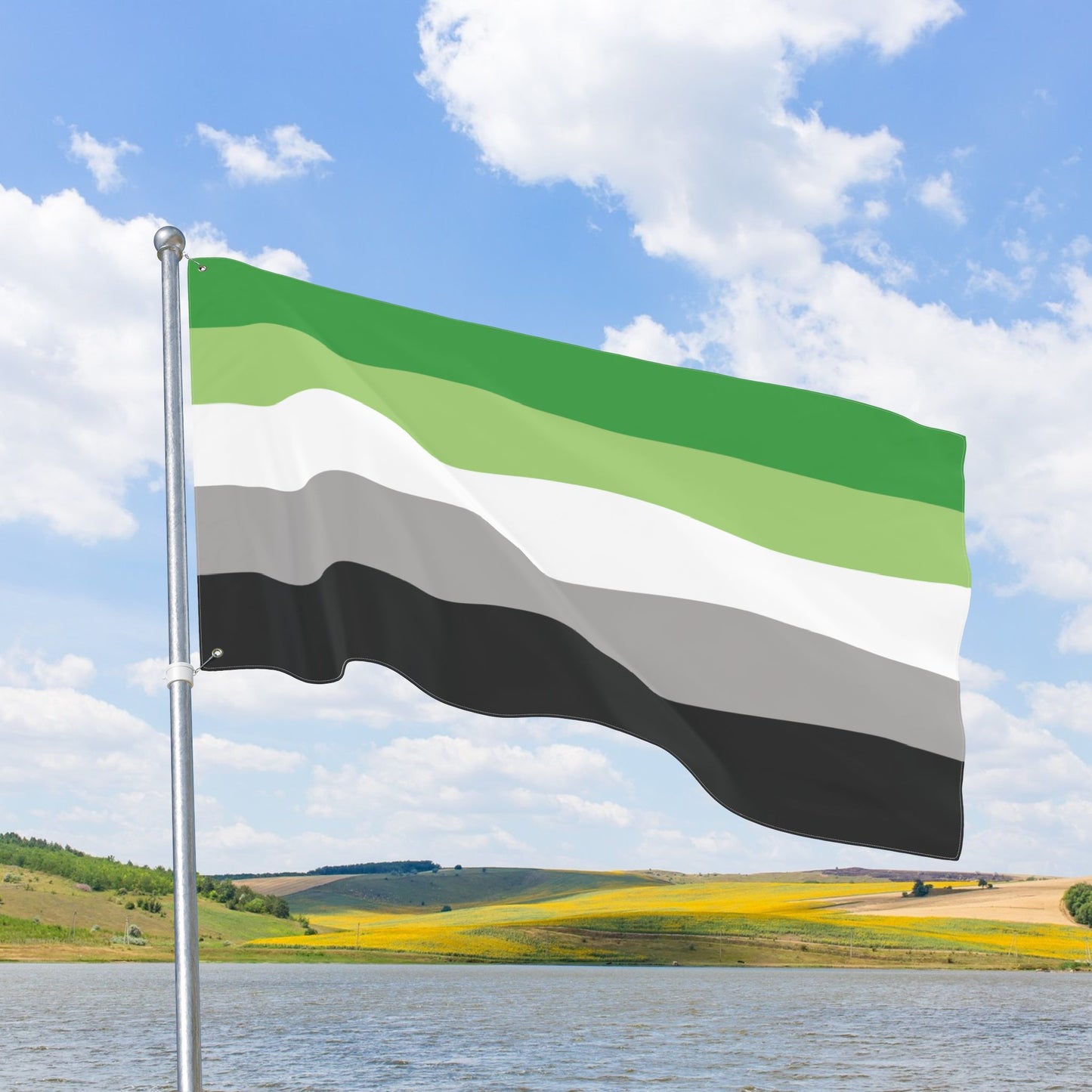 Aromantic Pride Flag with Grommets