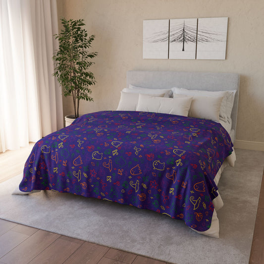 Rainbow Pride Halloween Fleece Sherpa Blanket