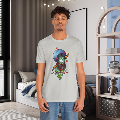 Frankenstein Lovebird, Hand-Drawn & Hand-Colored Tee