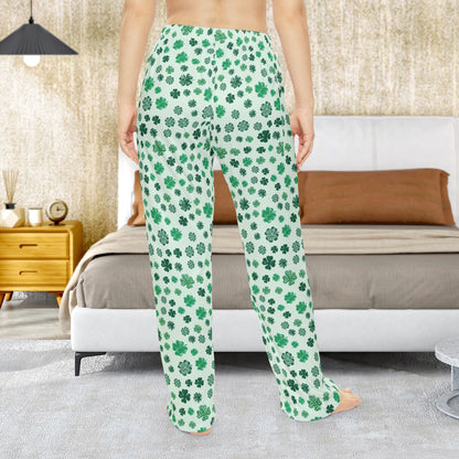 Women’s St. Patrick’s Day 4 Leaf Clover Shamrock Pajama Pants