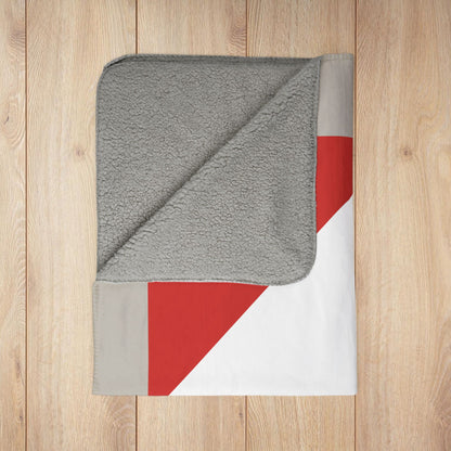 AMC Logo Greige Fleece Sherpa Blanket