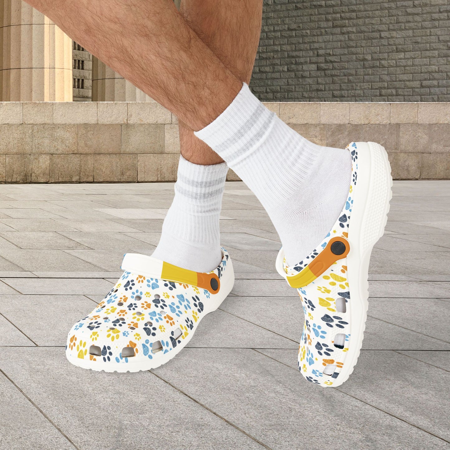 Aromantic Asexual Pride Paw Print Clogs