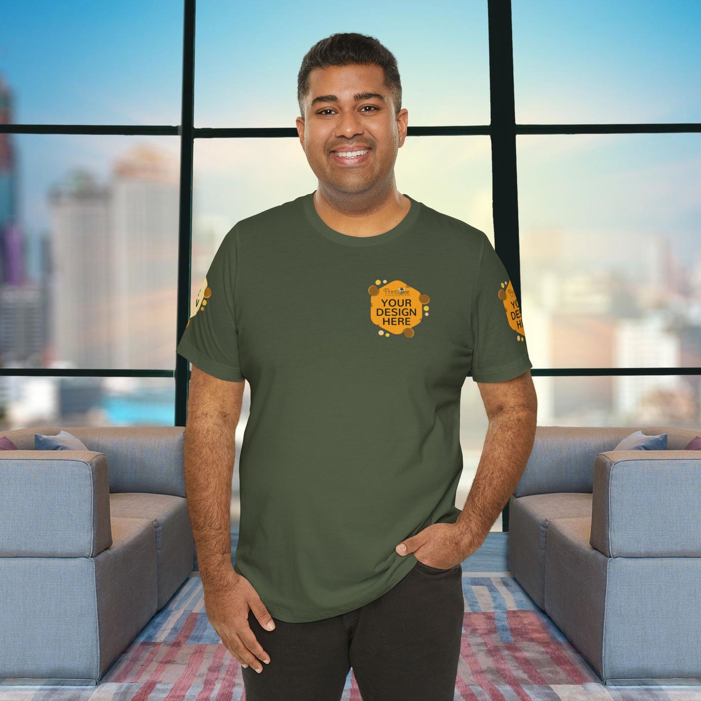 Military Green Custom Green Hues Tees for BELLA+CANVAS® 3001