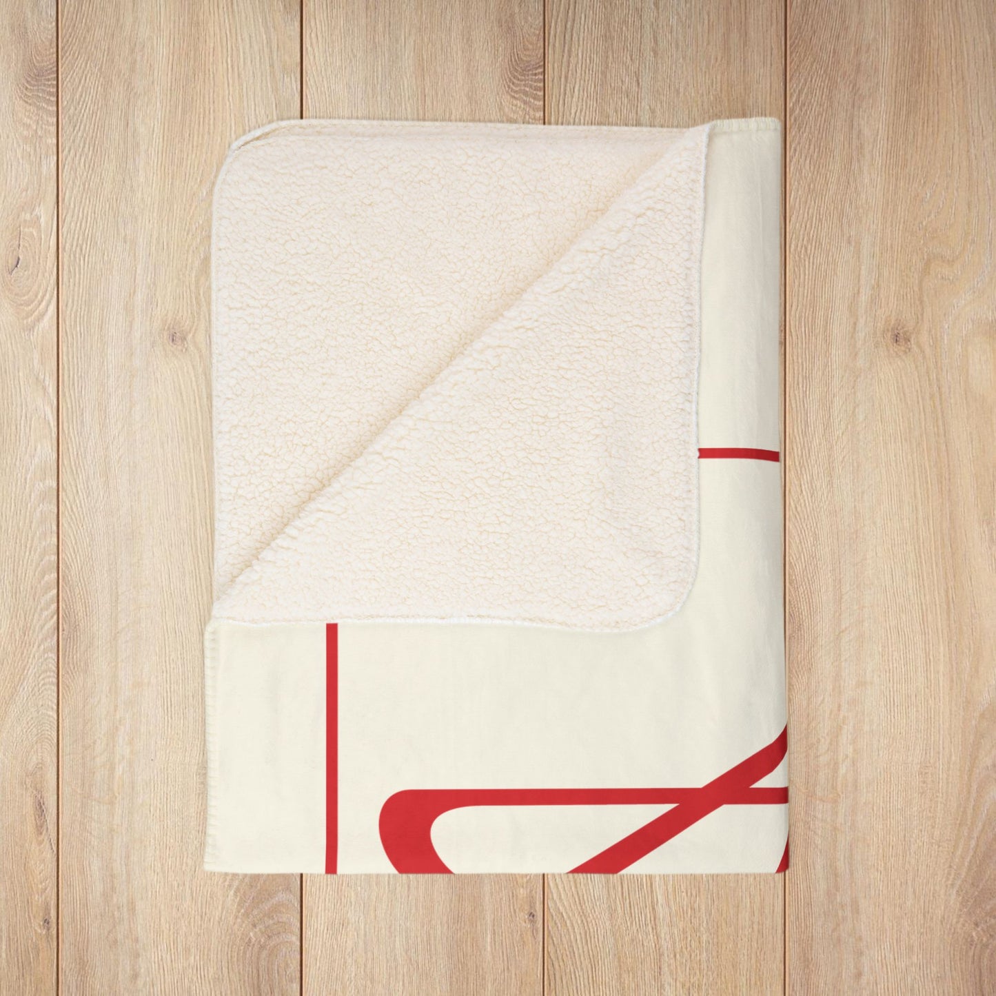 AMC Square Logo Ivory Fleece Sherpa Blanket