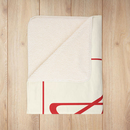 AMC Square Logo Ivory Fleece Sherpa Blanket