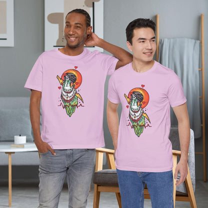 Bride of Frankenstein Lovebird, Hand-Drawn & Hand-Colored Tee