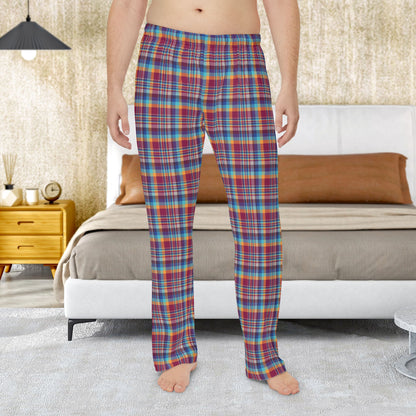 Men’s Raspberry, Blue, Teal & Purple Mason OH Plaid Pajama Pants