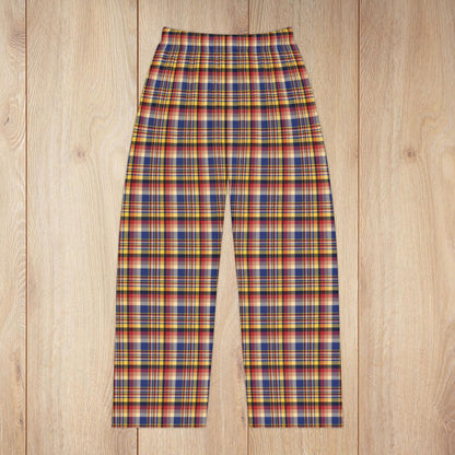 Women’s Blue, Cream & Yellow Tampa FL Plaid Pajama Pants