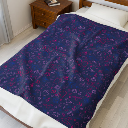 Bisexual Pride Halloween Velveteen Plush Blanket
