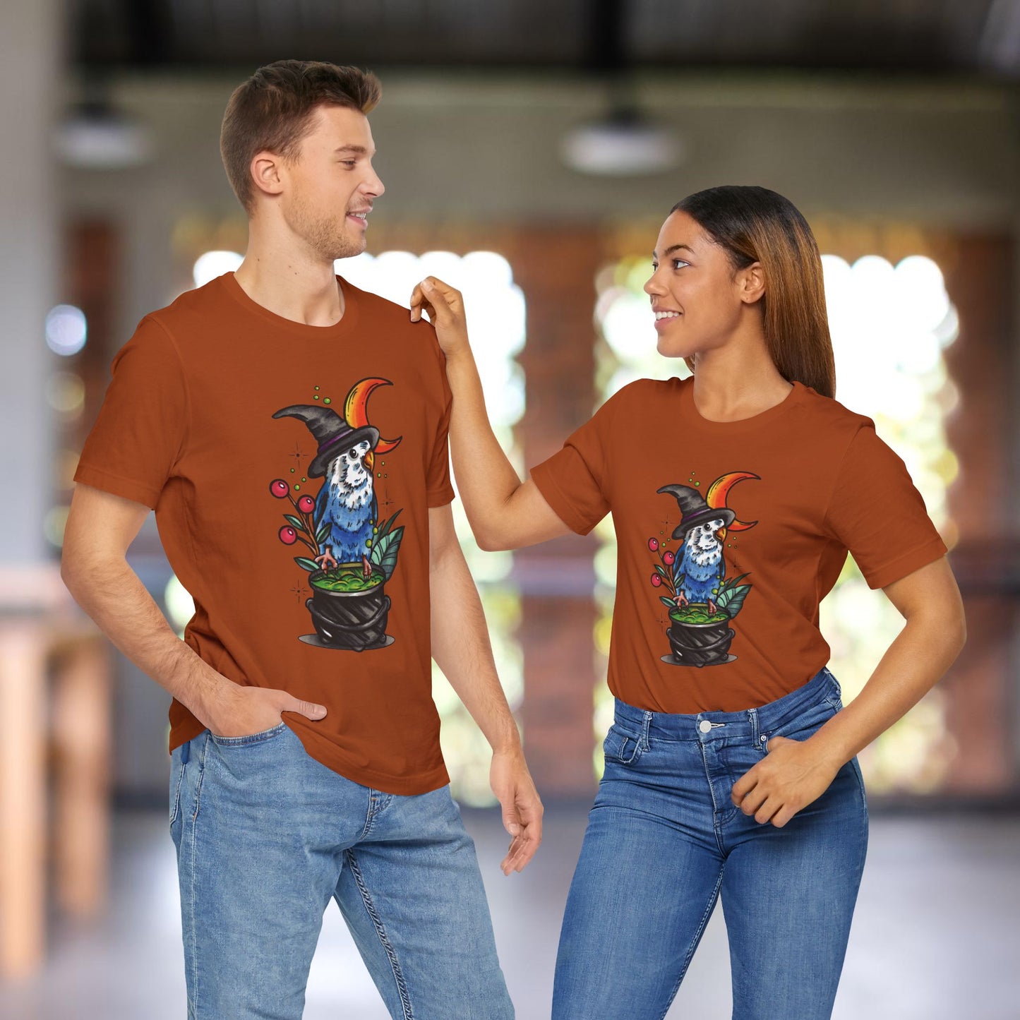 Lovebird Witch, Hand-Drawn & Hand-Colored Tee