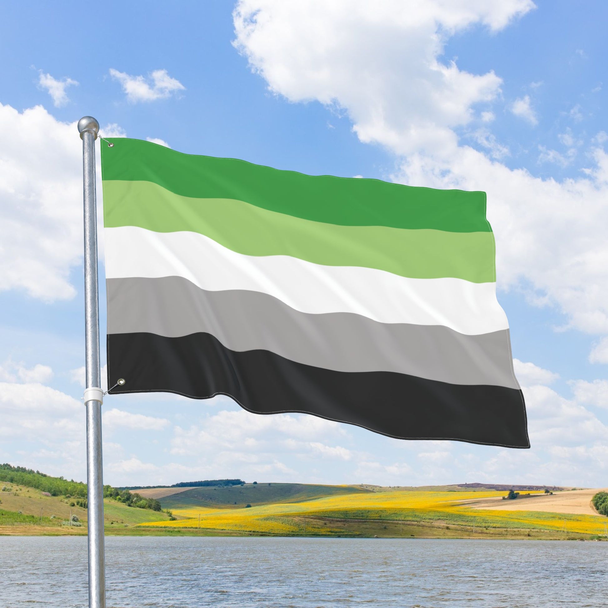 Aromantic Pride Flag with Grommets