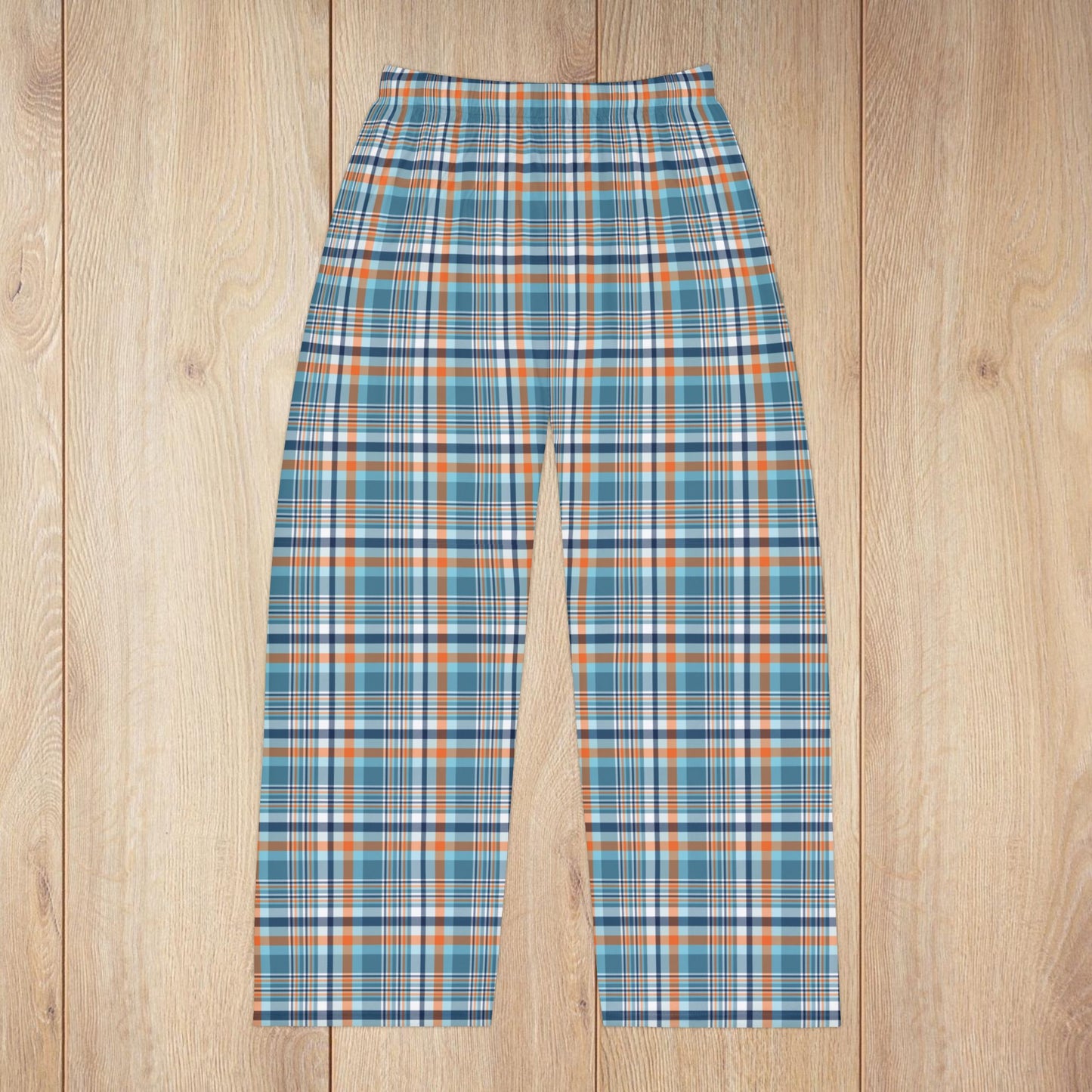 Men’s Light Blue & Orange Ohio Plaid Pajama Pants