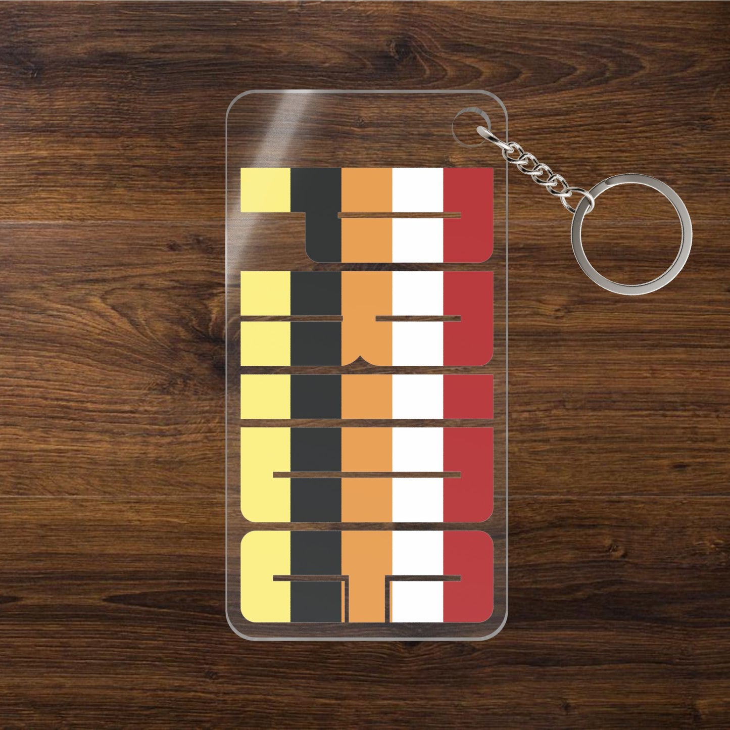 1.18'' x 2.36'' Transparent Mutogender Pride Keychains