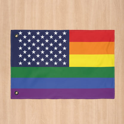 United States Rainbow Pride Flag with Grommets