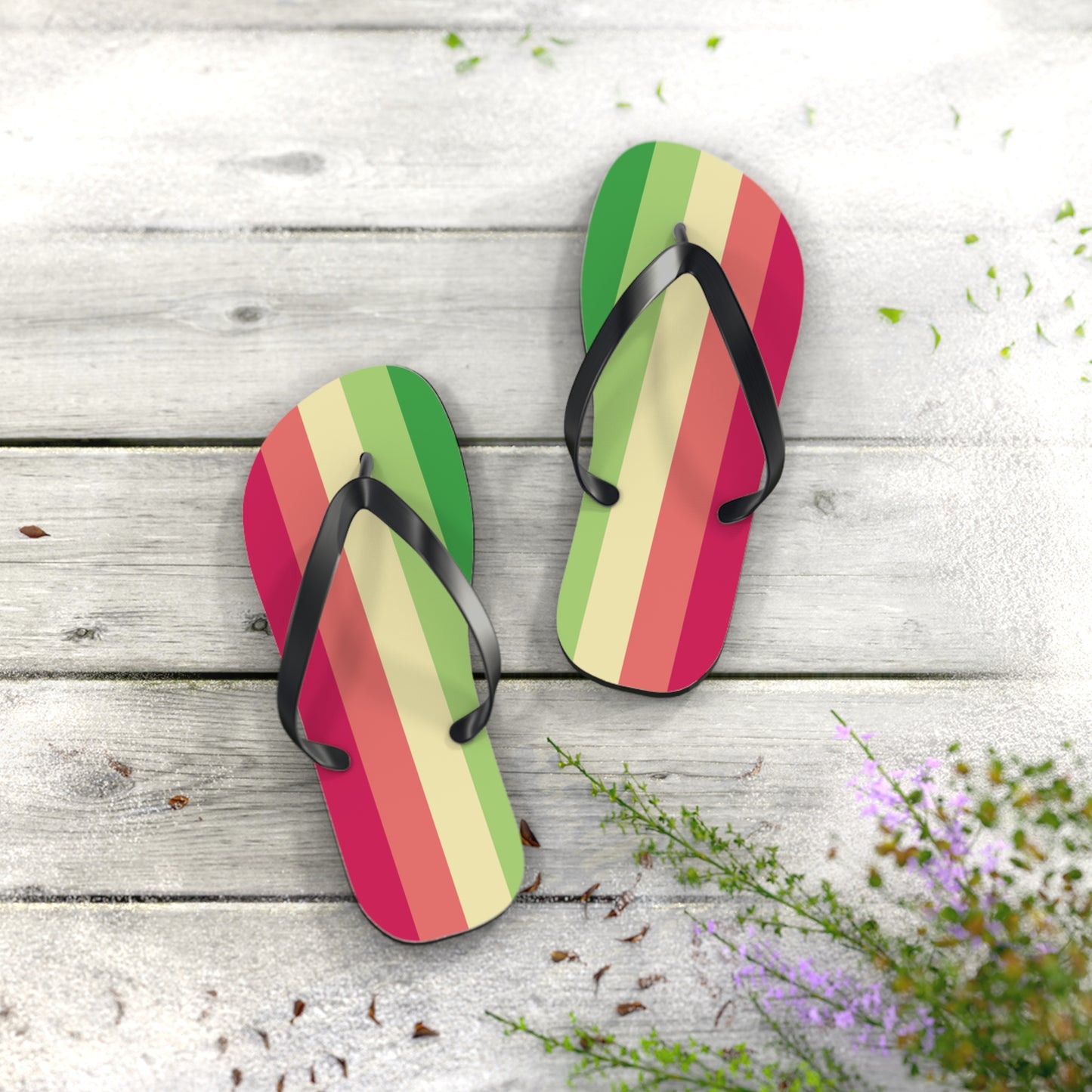 M Black sole Aroflux Pride Flip Flops