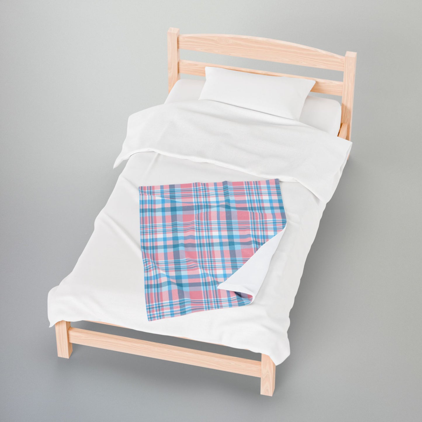 Transgender Pride Plaid Velveteen Plush Blanket