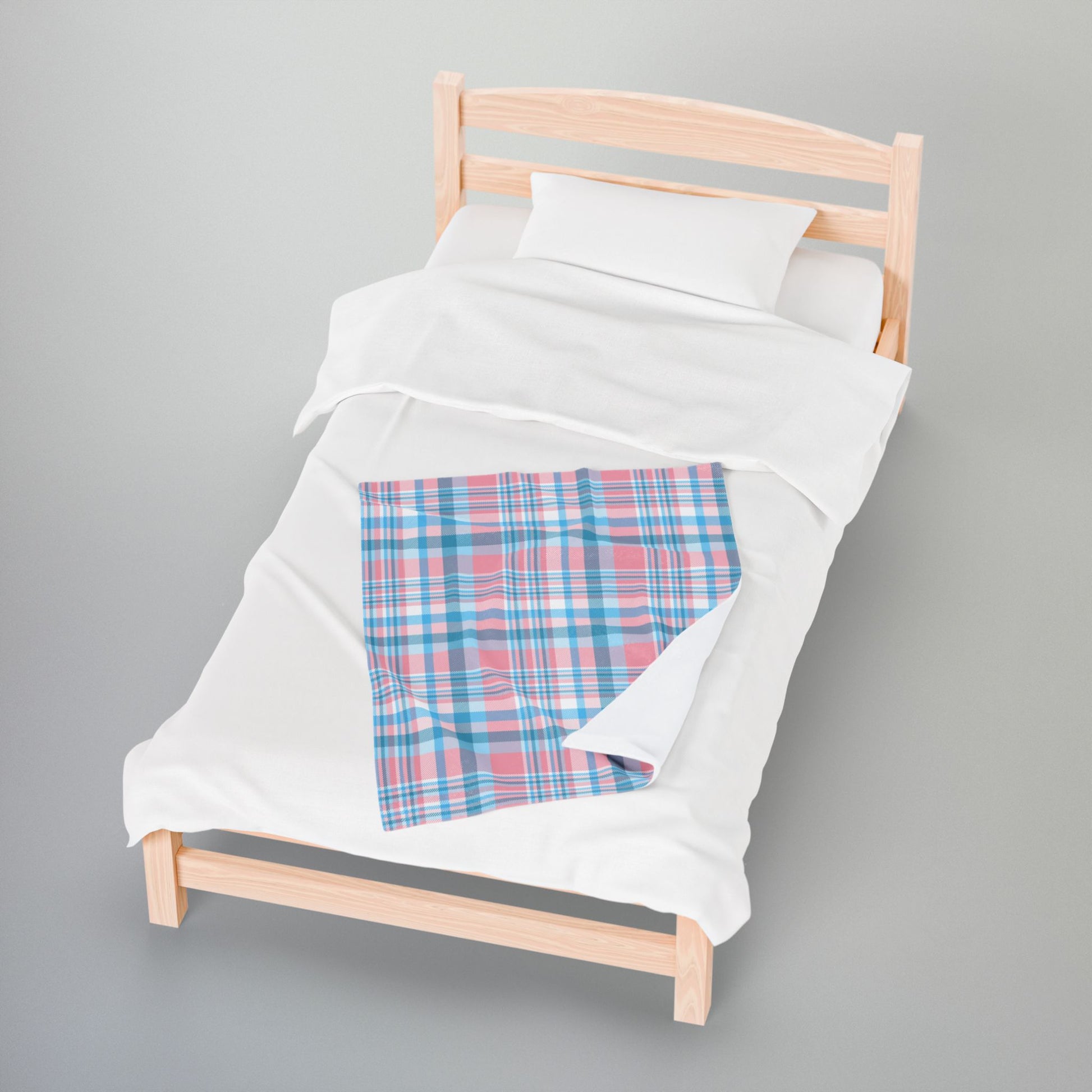 Transgender Pride Plaid Velveteen Plush Blanket