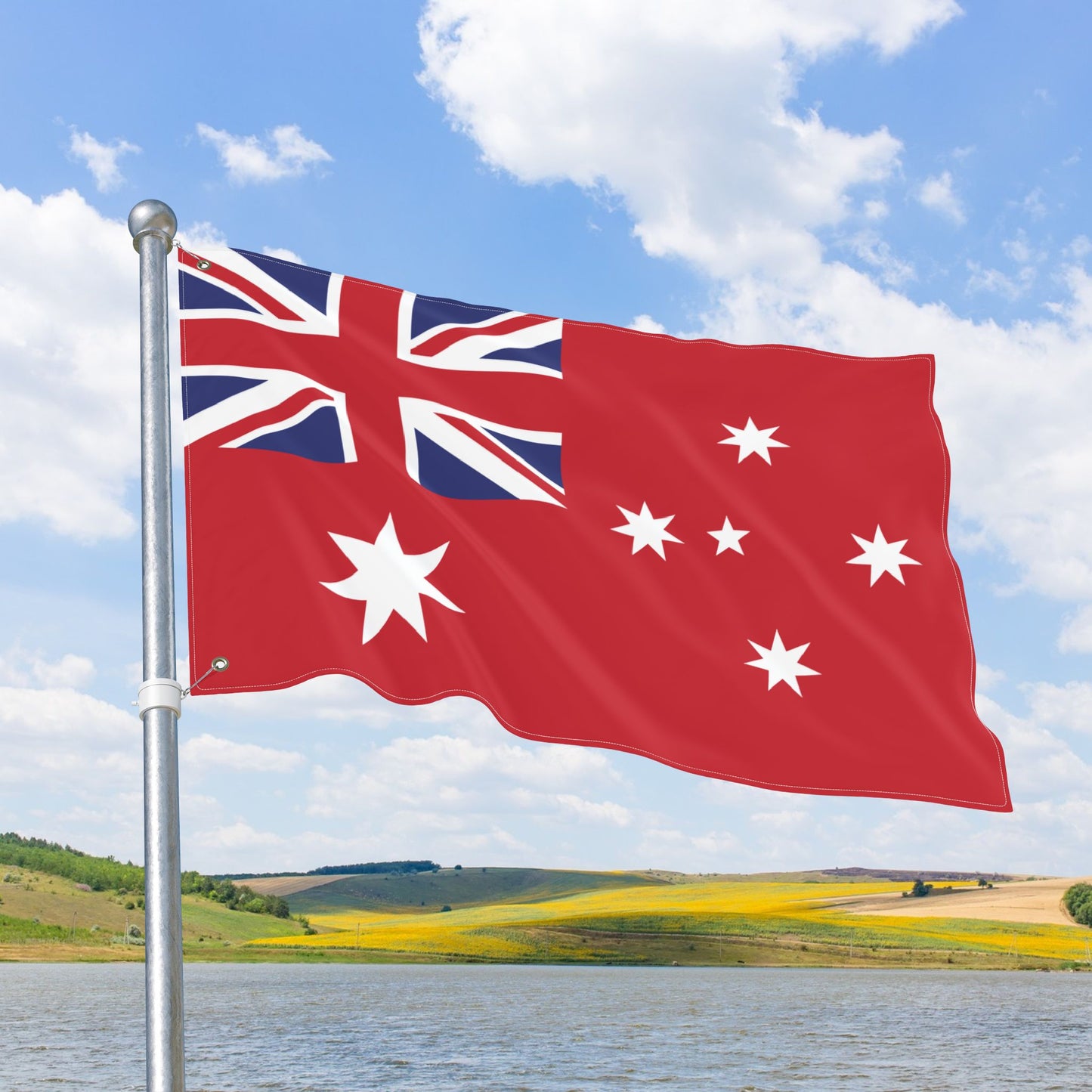 Australia Red Flag with Grommets