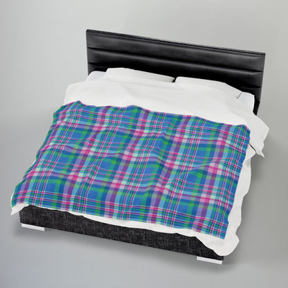 Polysexual Pride Plaid Velveteen Plush Blanket