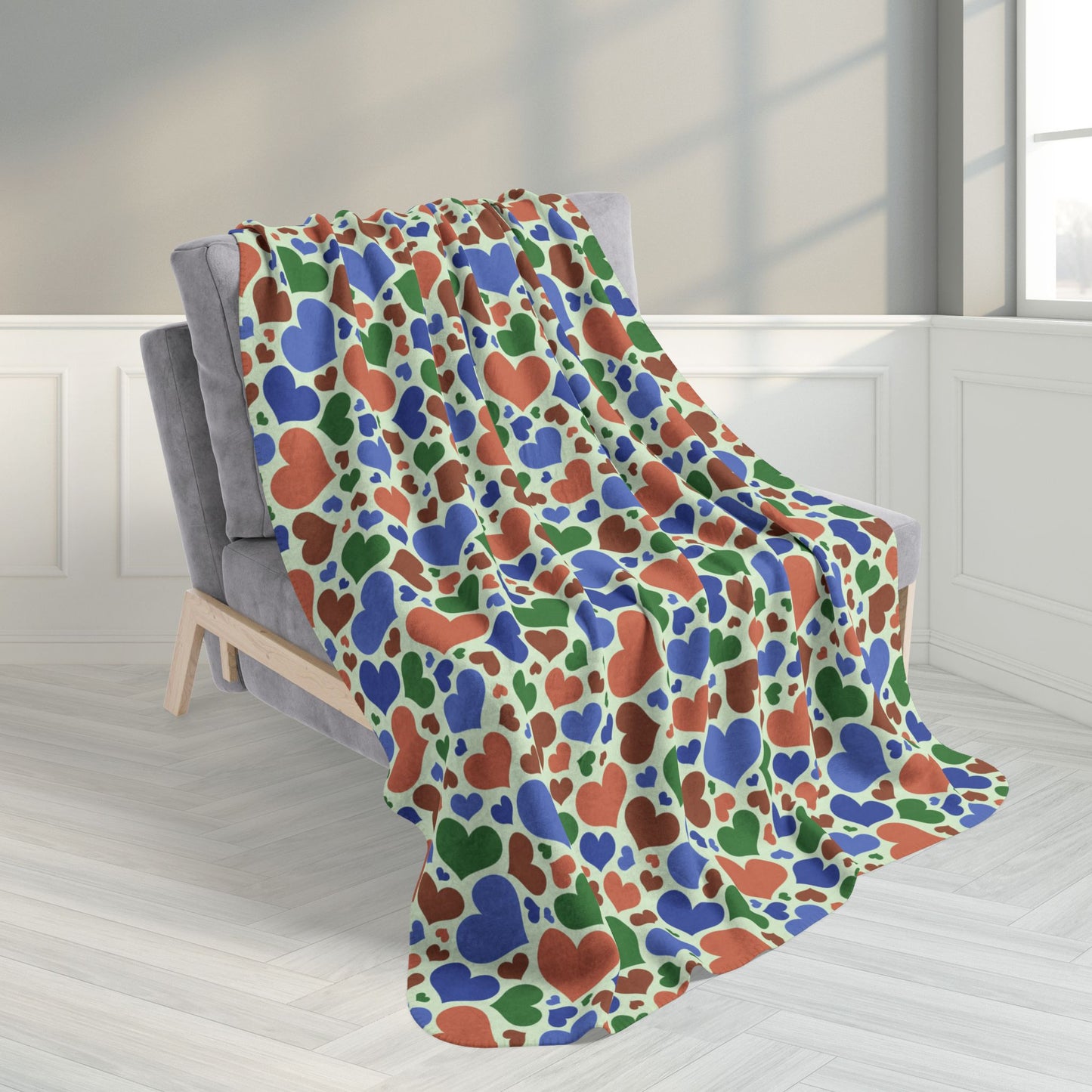 Sapiosexual Pride Hearts Fleece Sherpa Blanket