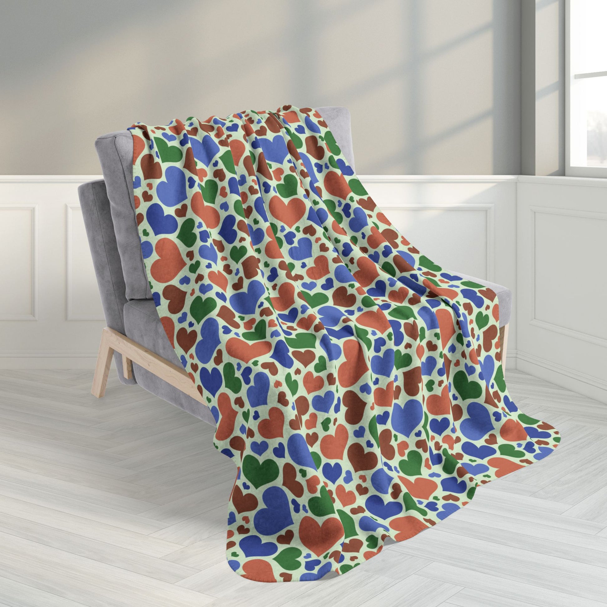 Sapiosexual Pride Hearts Fleece Sherpa Blanket