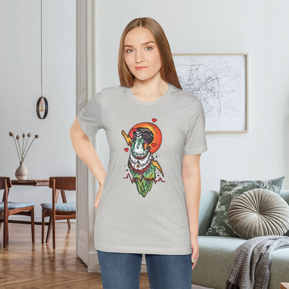 Bride of Frankenstein Lovebird, Hand-Drawn & Hand-Colored Tee