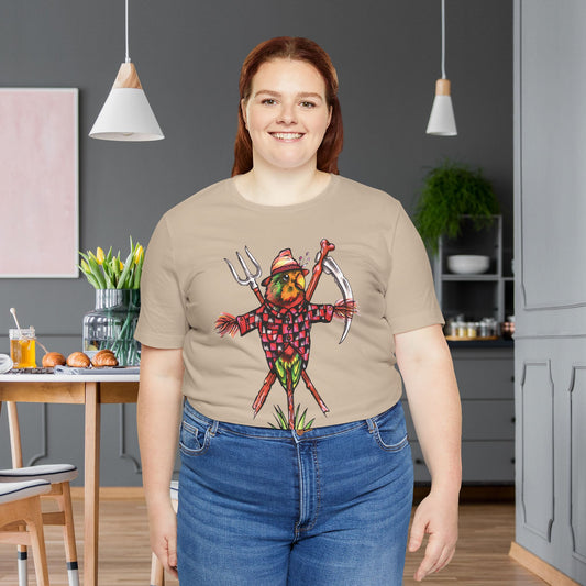 Scarecrow Lovebird, Hand-Drawn & Hand-Colored Tee