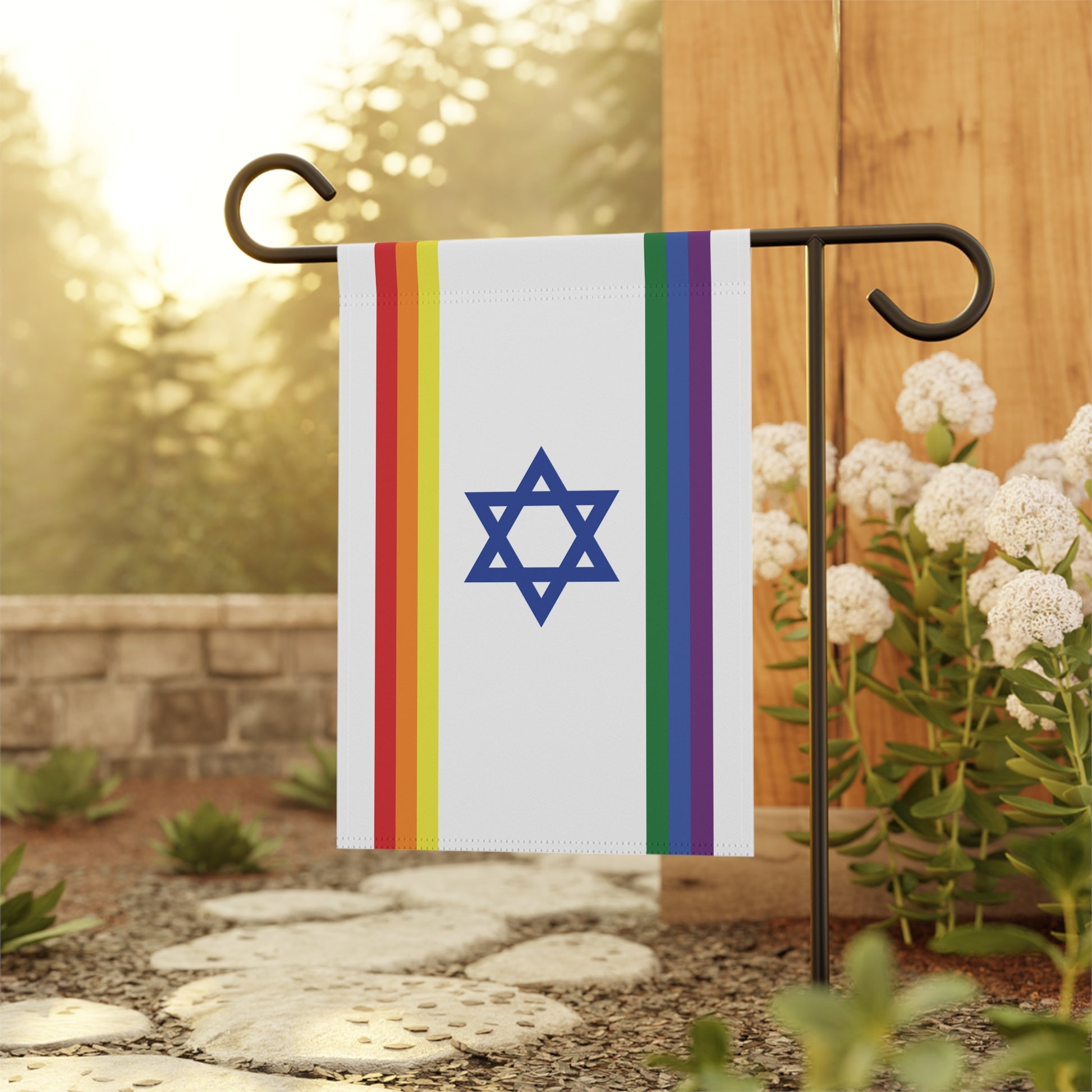 Israel Rainbow Pride Garden Flag Banner
