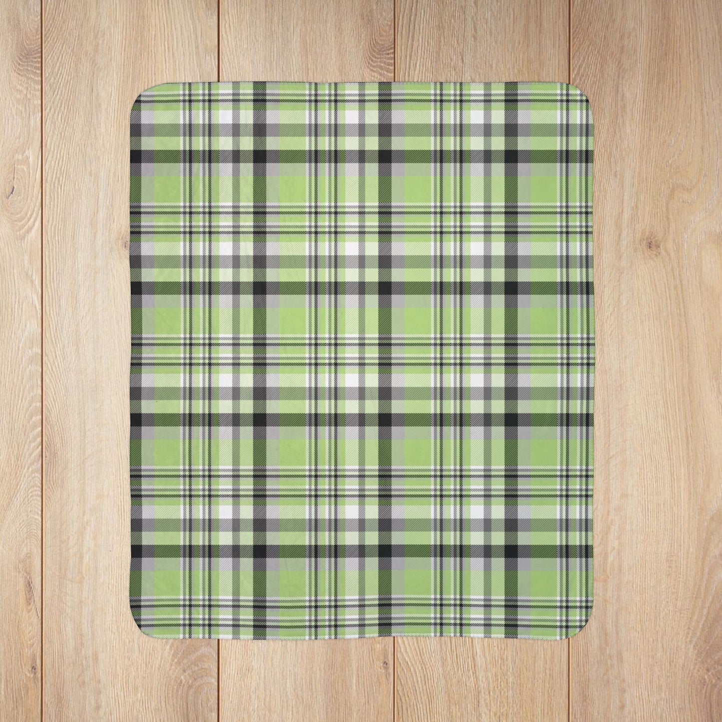 Agender Pride Plaid Fleece Sherpa Blanket
