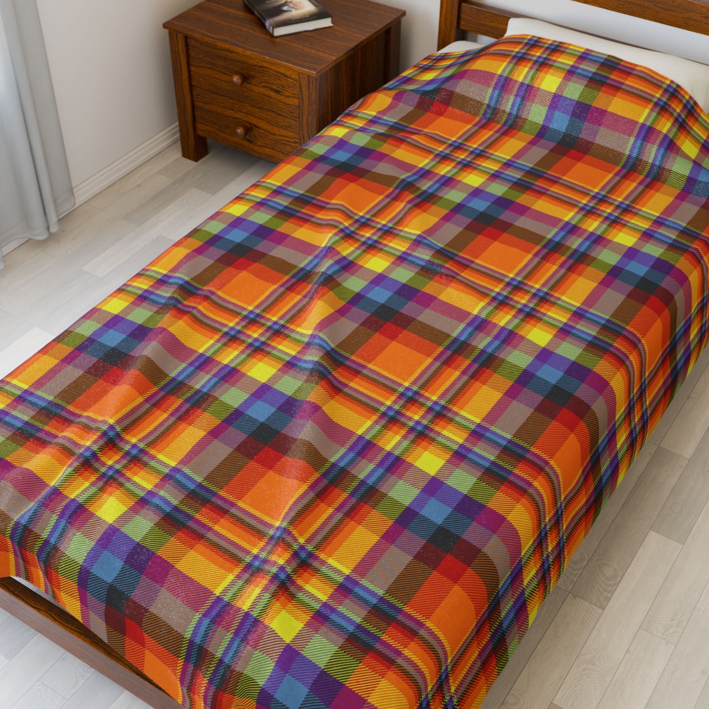 Halloween Plaid Velveteen Plush Blanket