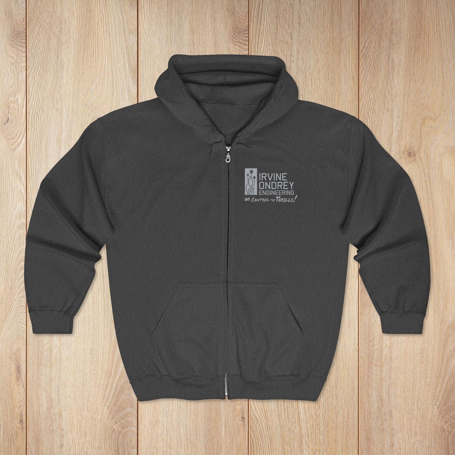 I Just Wanna Watch Football & Ride Roller Coasters Zip Hoodie • Irvine Ondrey Engineering