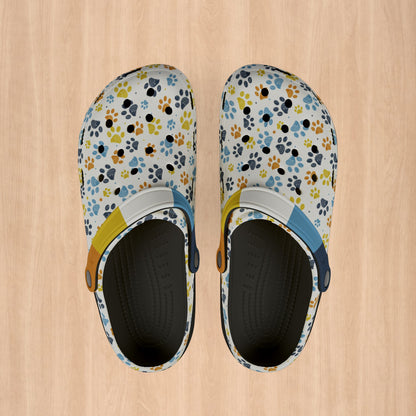 Aromantic Asexual Pride Paw Print Clogs