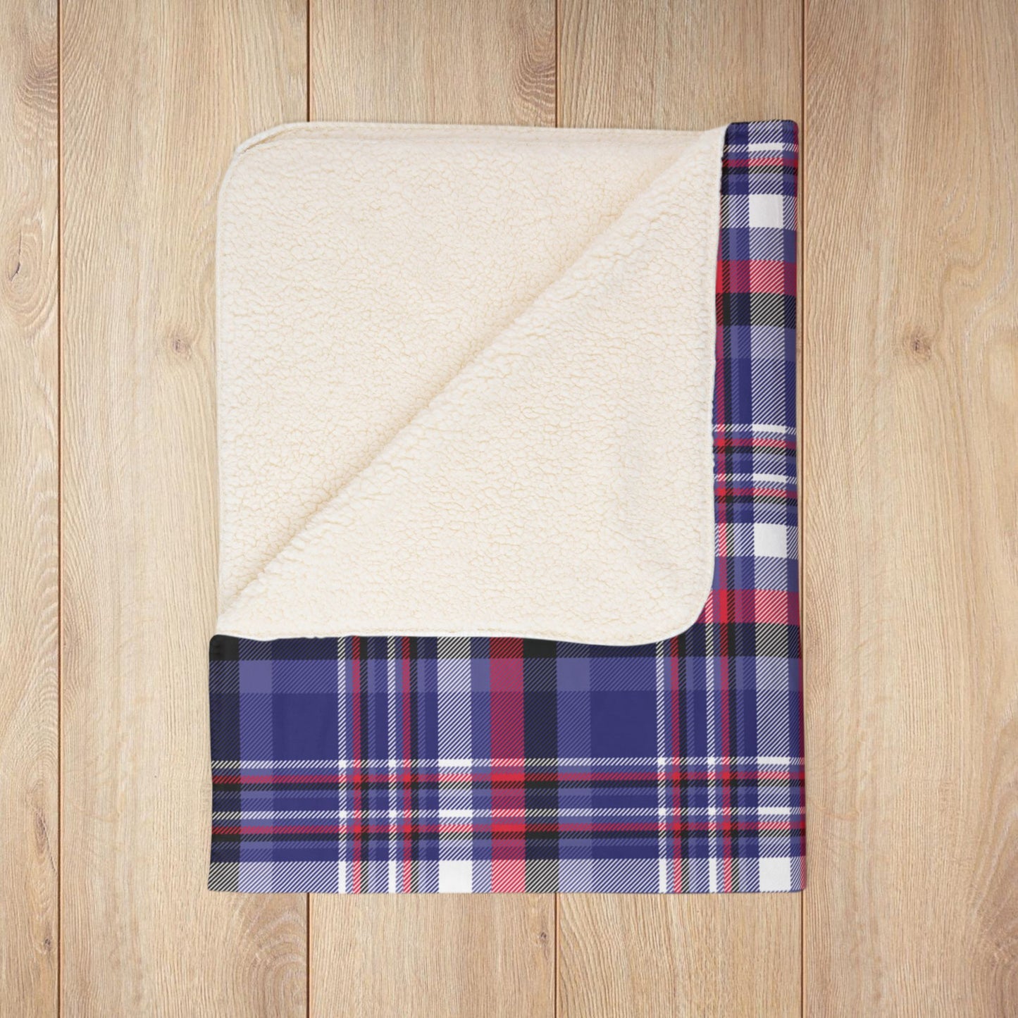 Leather Pride Plaid Fleece Sherpa Blanket