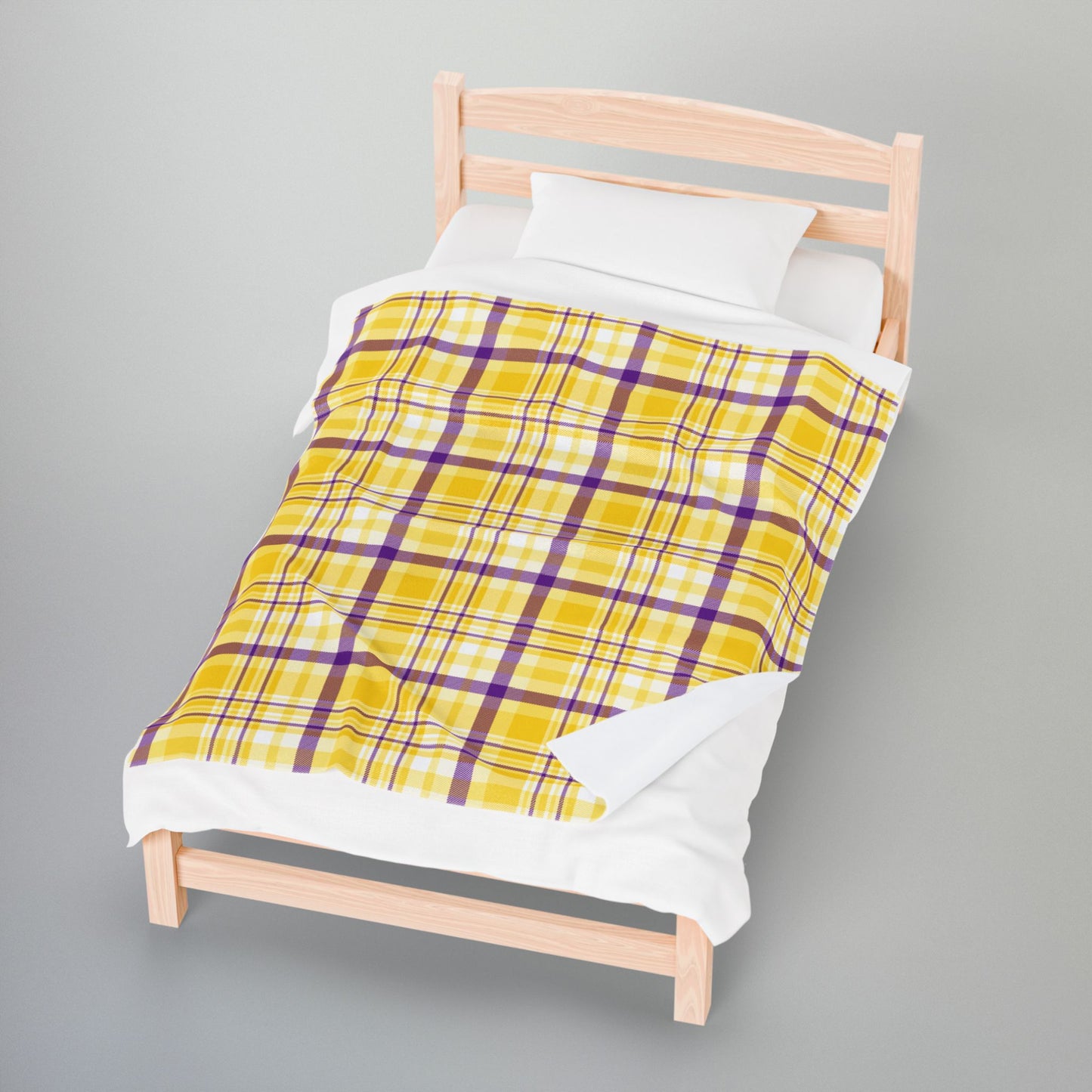 Intersex Pride Plaid Velveteen Plush Blanket