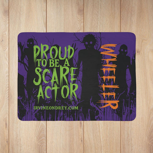 Proud to Be a Scare Actor Personalized Fleece Sherpa Blanket • Irvine Ondrey Engineering