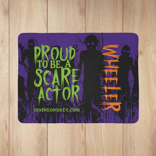 Proud to Be a Scare Actor Personalized Fleece Sherpa Blanket • Irvine Ondrey Engineering