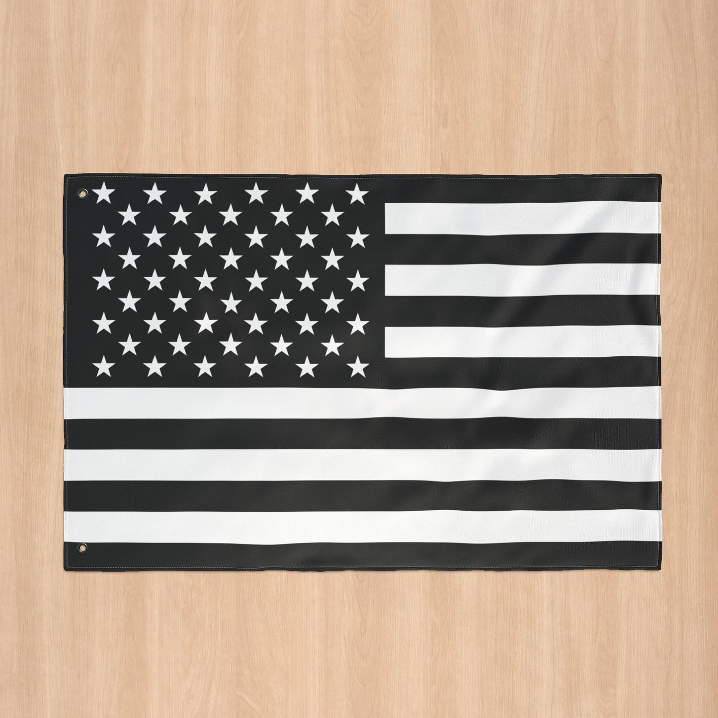 USA Black & White American Flag with Grommets