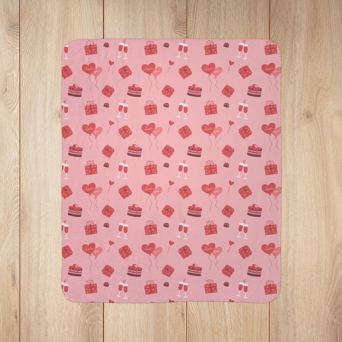 Vintage Valentine’s Day Celebration Fleece Sherpa Blanket