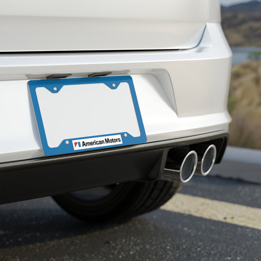 AMC Logo Blue Metal License Plate Frame