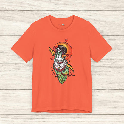 Bride of Frankenstein Lovebird, Hand-Drawn & Hand-Colored Tee