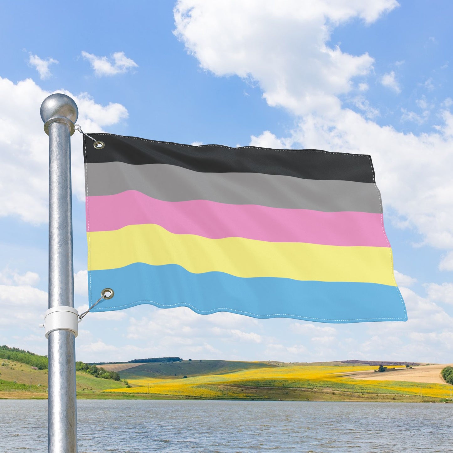 Polygender Double-Sided Pride Flag with Grommets