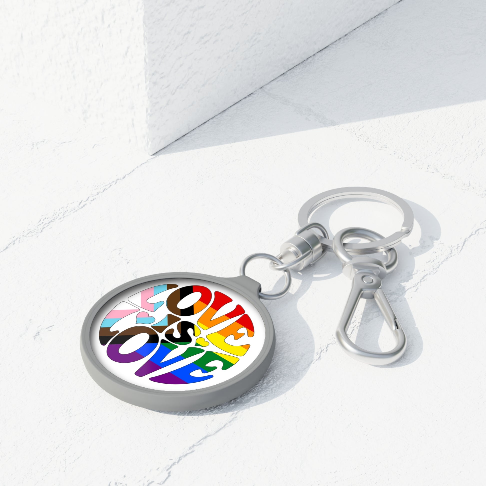Rainbow Progress Pride Love is Love Keychain